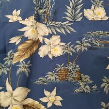 Camisa havaiana hibisco flor azul havaiana palmeira manga curta 15,5" média comprar usado  Enviando para Brazil