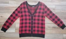 Cardigã suéter HOT TOPIC vermelho preto xadrez búfalo grande excelente estado  comprar usado  Enviando para Brazil