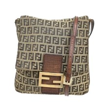 Bolsa de ombro FENDI Zucca padrão abobrinha couro lona marrom Itália 67EE956, usado comprar usado  Enviando para Brazil
