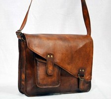 Usado, Nova Bolsa de Couro Vintage Masculina Feita à Mão Marrom Laptop Ombro Bolsa de Mensageiro comprar usado  Enviando para Brazil
