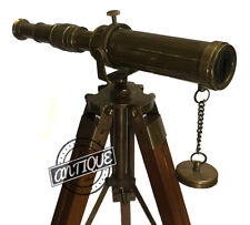 Marítimo Vintage Espía Telescopio Sobre Madera Trípode Soporte Mesa Top Hogar /, usado comprar usado  Enviando para Brazil