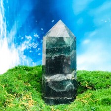 Obelisco de quartzo fluorita natural 189G varinha de cristal ponta amostra cura mineral comprar usado  Enviando para Brazil