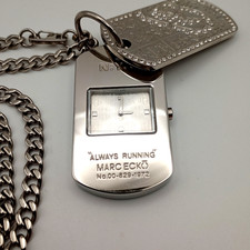 Relógio masculino Marc Ecko "sempre correndo" com pingente de aço inoxidável para dog tag, usado comprar usado  Enviando para Brazil