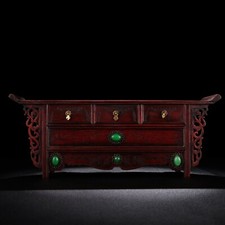 Gemas incrustadas de pau-rosa natural chinesa esculpidas à mão estante requintada 003913 comprar usado  Enviando para Brazil