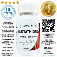 CÁPSULAS CLAREADORAS DE PELE GLUTATIONA 2000MG TESTADAS EM LABORATÓRIO REINO UNIDO 100% ⭐️⭐️⭐️⭐️⭐️⭐️ comprar usado  Enviando para Brazil