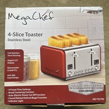 Usado, Torradeira MegaChef 4 fatias em aço inoxidável vermelho. Frete grátis!! comprar usado  Enviando para Brazil