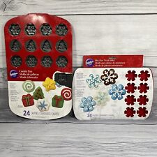Hoja de galletas de Navidad Wilton y molde de silicona para hornear para hornear vacaciones segunda mano  Embacar hacia Mexico
