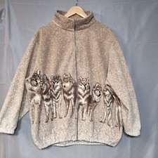 wolf print fleece for sale  ROMFORD