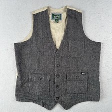 Colete Woolrich Masculino Grande Cinza Ardósia Espinha de Arenque Fivela de Lã Botão Traseiro Frente , usado comprar usado  Enviando para Brazil