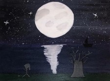 Mädchen vollmond bild gebraucht kaufen  Nürnberg