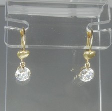 Brincos de ouro maciço 14K com zircônia cúbica perfurada com alavanca CZ comprar usado  Enviando para Brazil