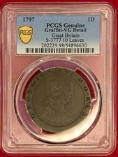 1797 Grã-Bretanha 1 centavo – PCGS genuíno – Detalhe muito bom estado S-3777 (1,10) comprar usado  Enviando para Brazil
