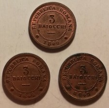 Tre monete baiocchi usato  Italia
