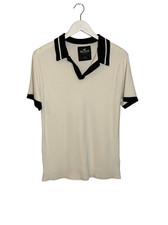 Polo de malha Hollister mistura de algodão branco e preto - M comprar usado  Enviando para Brazil