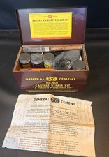 Cimento geral vintage nº Kit de reparo de gabinete 901 Deluxe em caixa de metal - EUA comprar usado  Enviando para Brazil