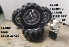 Lego grande pneu de borracha conjunto de 4 Technic com cubos de roda Lego tamanho 20 x 30 comprar usado  Enviando para Brazil