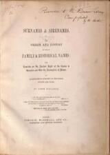 Surnames sirenames. origin for sale  ROSSENDALE