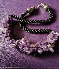 Amethyst chips necklace for sale  BACUP