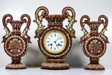 Majolica mantel clock d'occasion  Expédié en Belgium