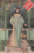 Illustrated woman basket d'occasion  Expédié en Belgium