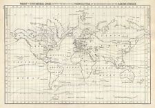 1844 Nero Mappa O Grafico Di Il Isotermico Linee che Mostra World's Temperature comprar usado  Enviando para Brazil