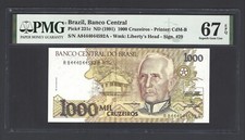Brasil 1000 Cruzados ND(1991) P231c não circulado grau 67 comprar usado  Enviando para Brazil