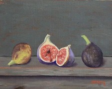 Pintura a óleo natureza morta arte original realismo figos artista emoldurado  comprar usado  Enviando para Brazil