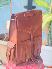 Mochila De Cuero De Cabra Para Laptop Vintage Marrón Genuine S Nueva, usado comprar usado  Enviando para Brazil