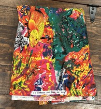 C.S. TECIDO SHAMASH AND SONS #4216 FISH SEASHELL LARANJA VERMELHO VERDE 45"X96" comprar usado  Enviando para Brazil