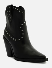 Bota AREZZO Norah High Block couro boho ocidental vaqueira cravejada 7,5 comprar usado  Enviando para Brazil