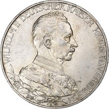 [#1102905] Estados Alemães, PRÚSSIA, Guilherme II, 3 Marcos, 1913, Berlim, Prata, EF comprar usado  Enviando para Brazil