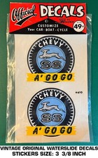 CHEVY SS A' GO GO - ADESIVOS DECALQUES VINTAGE ORIGINAIS TOBOÁGUA (2) comprar usado  Enviando para Brazil