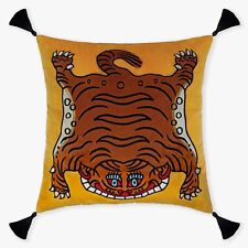 Capa de almofada decorativa bordada à mão Saber Tiger | Amarela comprar usado  Enviando para Brazil