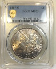1887-O Morgan dólar de prata PCGS MS63 bom brilho natural pele chamativa comprar usado  Enviando para Brazil