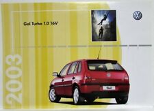 Folha de especificações 2003 Volkswagen VW Gol Turbo 1.0 16V - Texto em português comprar usado  Enviando para Brazil