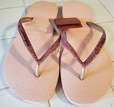 Sandálias HAVAIANAS Rosa Slim GLITTER II Feminina 7-8 EUA Flip Flop Tamanho 39-40 Nova com etiquetas comprar usado  Enviando para Brazil