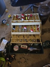 Vintage Plano Modelo 6300 Tackle Box 3 Bandejas com Isca e Iscas Crappie Bass! comprar usado  Enviando para Brazil