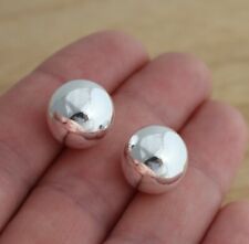 Prata esterlina sólida 925 12mm Bola Brincos Ponto De Luz Grande Planície Ball Stud Presente Na Caixa comprar usado  Enviando para Brazil
