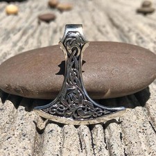 Pingente artesanal de prata esterlina 925 Thor's Hammer Viking Odinson Mjolnir comprar usado  Enviando para Brazil
