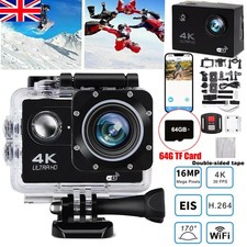 4K Sport Go Pro 170° Kamera akcji Ultra HD 16MP WiFi Wodoodporny pilot zdalnego sterowania na sprzedaż  Wysyłka do Poland