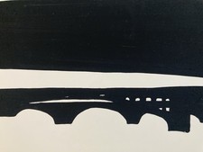 Usado, Pintura muito bonita guache desenho abstrato 1990 ponte papel arte para identificar comprar usado  Enviando para Brazil