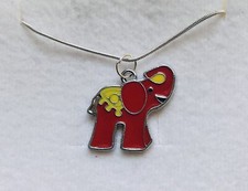 Deslumbrante pingente de elefante amarelo vermelho e corrente de prata 925 comprar usado  Enviando para Brazil