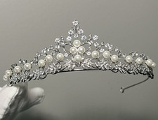 NOVA Tiara Princesa Coroa Pérolas Falsas Tiaras de Cabelo de Noiva Cabelo de Casamento Tom Prata comprar usado NOVA Tiara Princesa Coroa Pérolas Falsas Tiaras de Cabelo de Noiva Cabelo de Casamento Tom Prata comprar usado  Enviando para Brazil