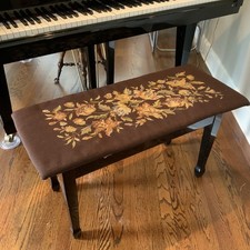 Assento de banco vintage bordado ou almofada de piano flores botânico country francês, usado comprar usado Assento de banco vintage bordado ou almofada de piano flores botânico country francês, usado comprar usado  Enviando para Brazil