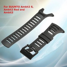 Borracha para SUUNTO Ambit 3 PEAK/Ambit 2/1 pulseira de relógio de substituição pulseira preta macia comprar usado  Enviando para Brazil
