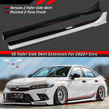 Extensão de saia lateral de 2 tons para 2022-2025 Honda Civic Yofer V2 branco pérola preto comprar usado  Enviando para Brazil
