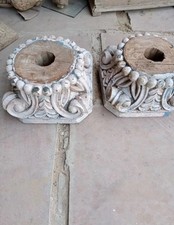 Banqueta de jardim base coluna de madeira | Colonial francesa esculpida à mão conjunto rústico de 2 comprar usado  Enviando para Brazil