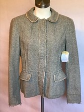 Jaqueta Philosophy Di Alberta Ferretti cinza espinha de peixe colarinho Peter Pan tamanho 10 EUA comprar usado  Enviando para Brazil