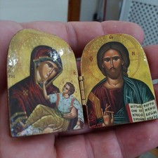 Miniature wood triptych for sale  LONDON
