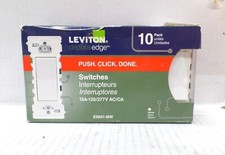 LEVITON E5601-MW DECORA LEVER EDGE 15A 120V INTERRUPTOR DE PÓLO ÚNICO, BRANCO PACOTE COM 10 comprar usado  Enviando para Brazil